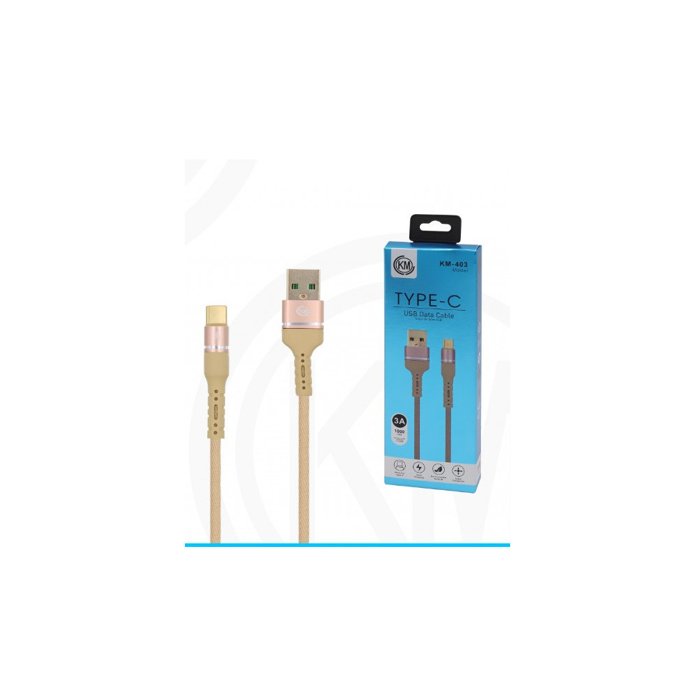 KM-403 CABLE TYPE-C ALUMINIO TRENZADO [DORADO]