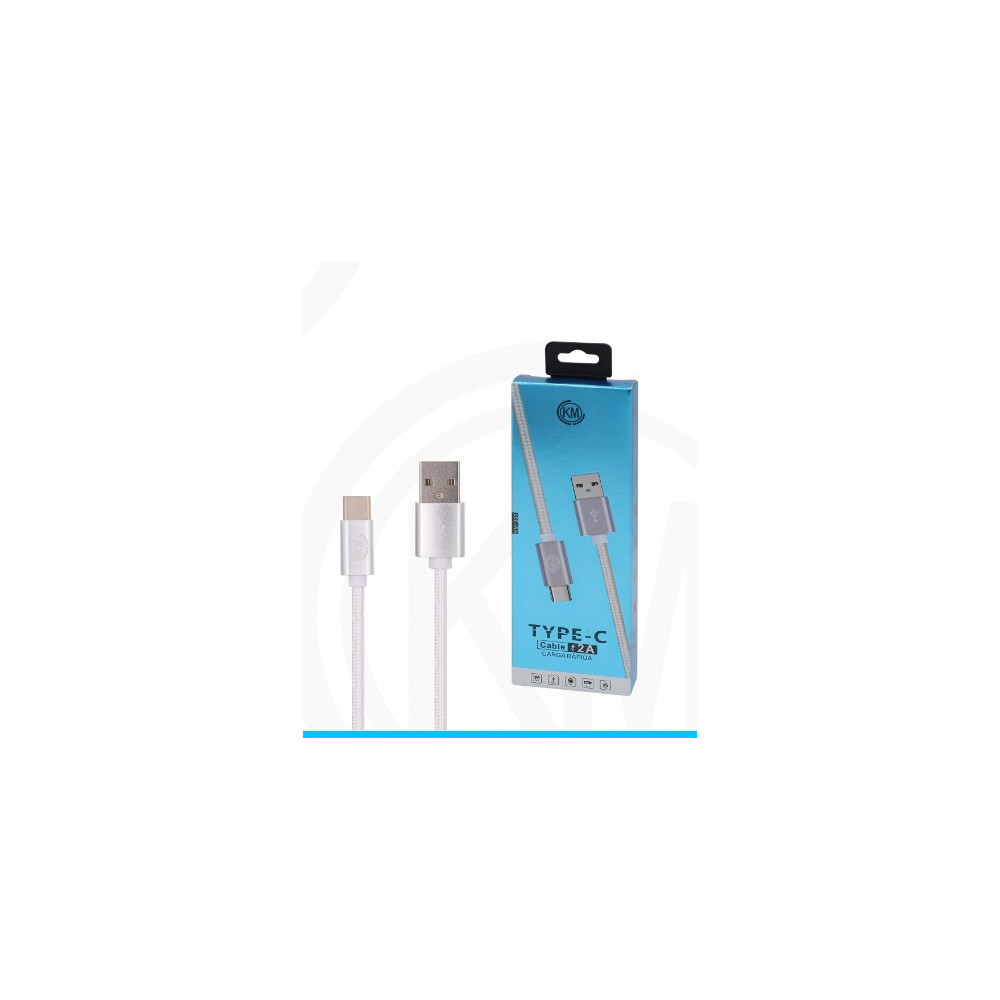 KM-301 CABLE TYPE-C TRENZADO NYLON [BLANCO]