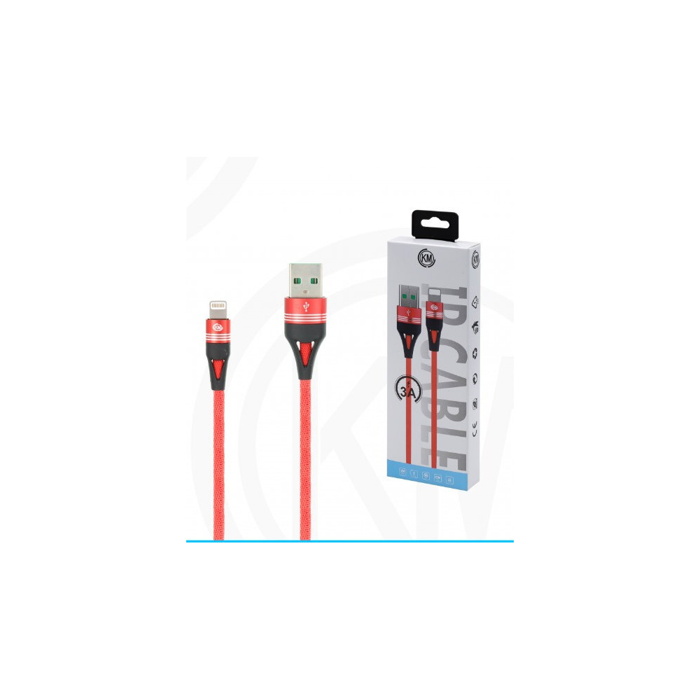 KM-253 CABLE LIGHTNING TRENZADO 3A [ROJO]