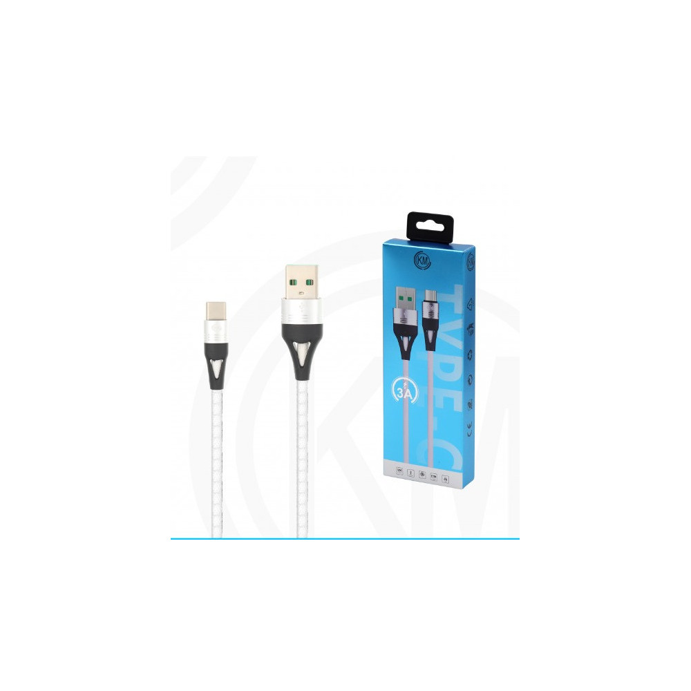 KM-244 CABLE TYPE-C TRENZADO 3A [BLANCO]