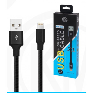 KM-236 CABLE LIGHTNING 50CM TRENZADO [NEGRO]