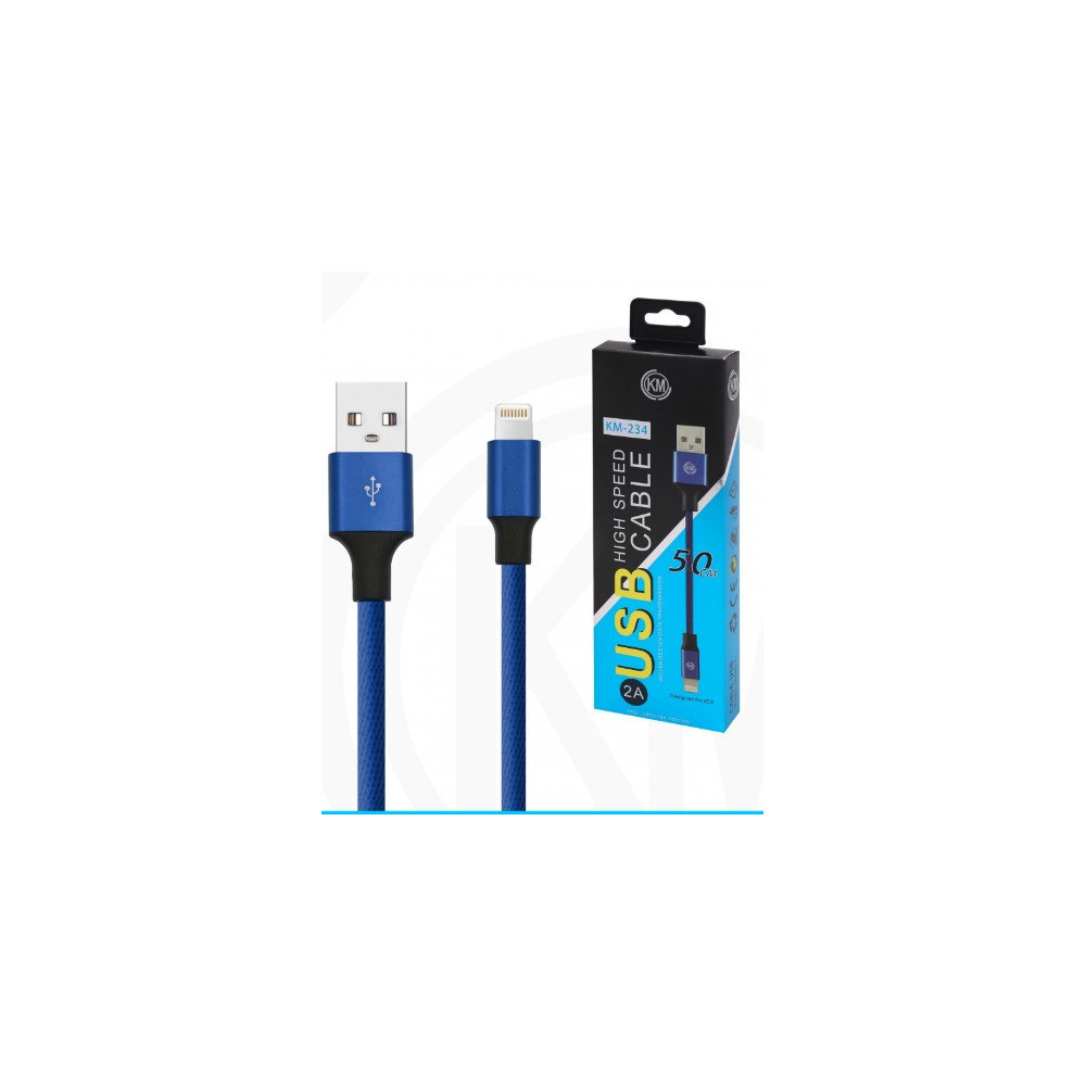 KM-234 CABLE LIGHTNING 50CM TRENZADO [AZUL]
