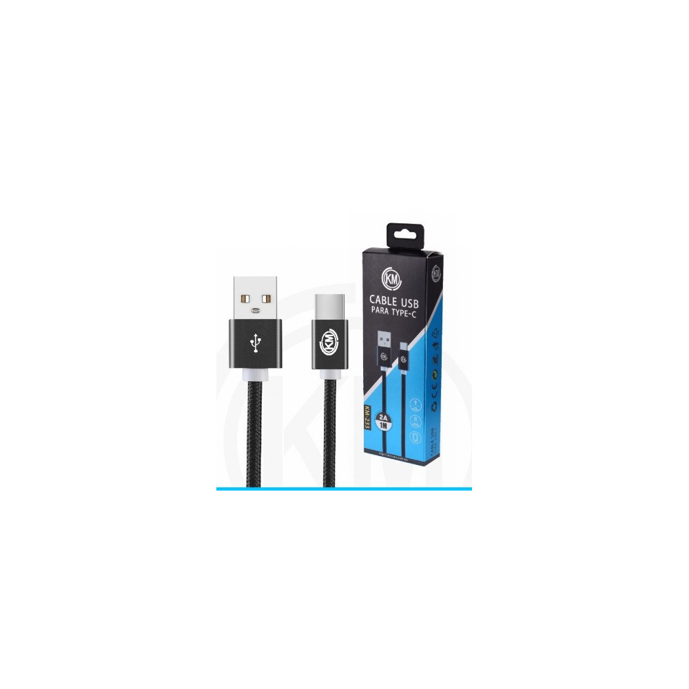 KM-233 CABLE TYPE-C TRENZADO NYLON [NEGRO]