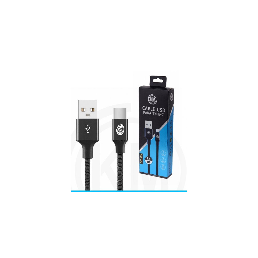 KM-232 CABLE TYPE-C TRENZADO [NEGRO]
