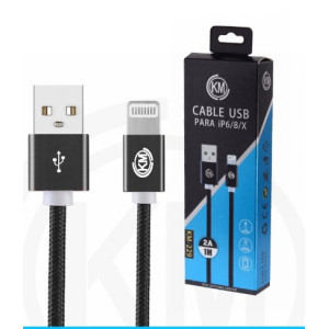 KM-229 CABLE LIGHTNING TRENZADO NYLON [NEGRO]
