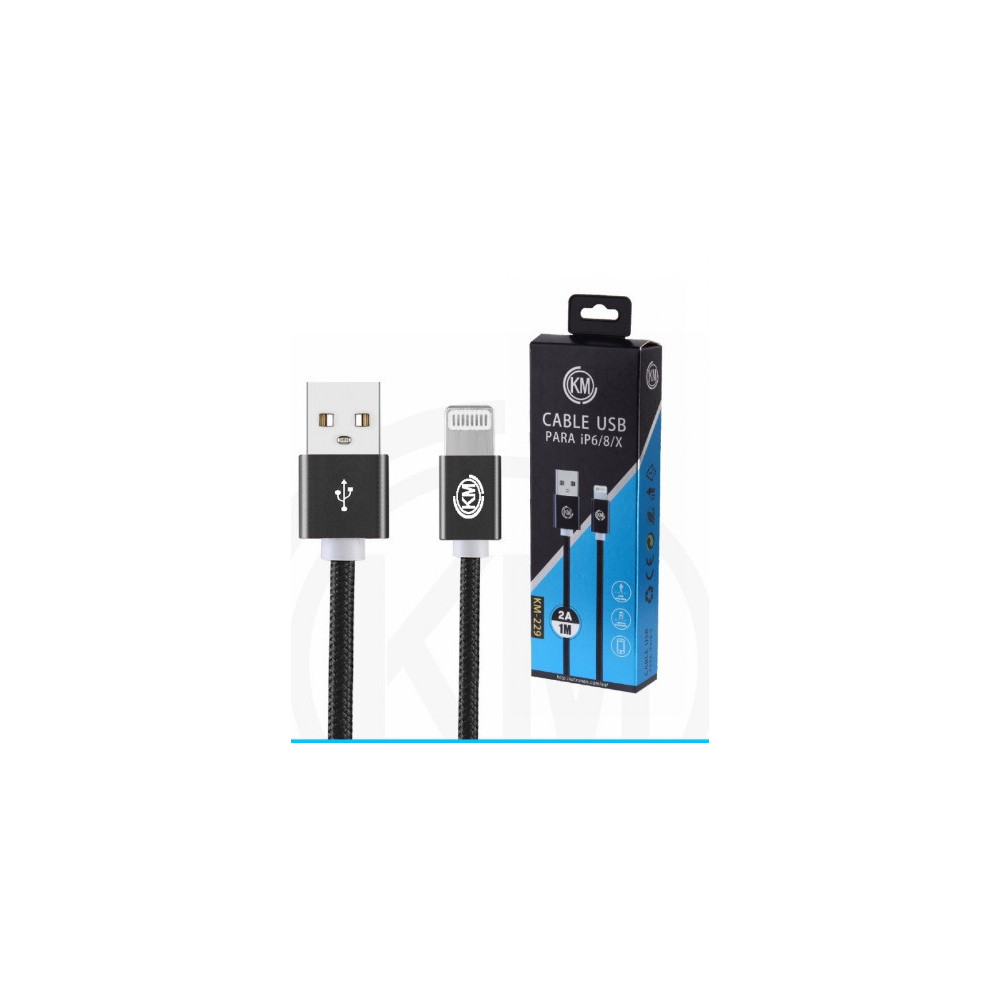 KM-229 CABLE LIGHTNING TRENZADO NYLON [NEGRO]