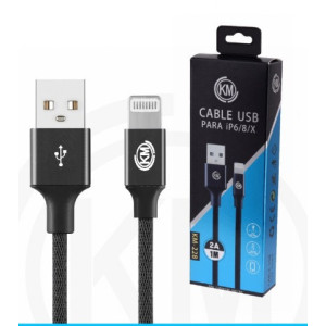 KM-228 CABLE LIGHTNING TRENZADO [NEGRO]