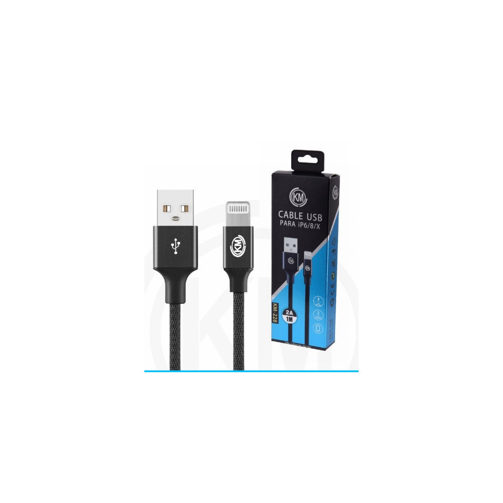 KM-228 CABLE LIGHTNING TRENZADO [NEGRO]