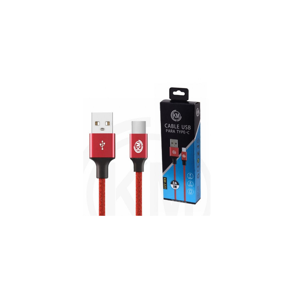 KM-223 CABLE TYPE-C TRENZADO [ROJO]