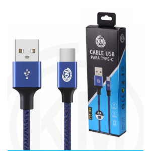 KM-222 CABLE TYPE-C TRENZADO [AZUL]