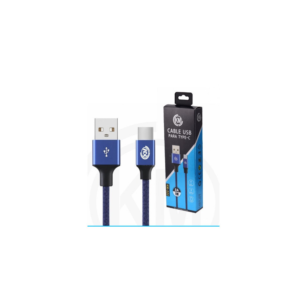 KM-222 CABLE TYPE-C TRENZADO [AZUL]