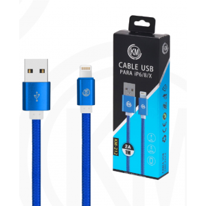 KM-212 CABLE LIGHTNING TRENZADO NYLON [AZUL]