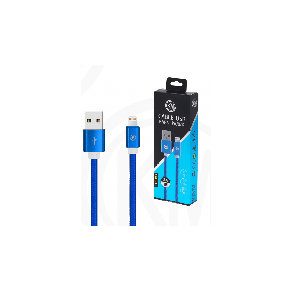 KM-212 CABLE LIGHTNING TRENZADO NYLON [AZUL]