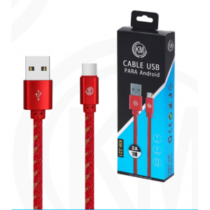 KM-211 CABLE LIGHTNING TRENZADO [ROJO]
