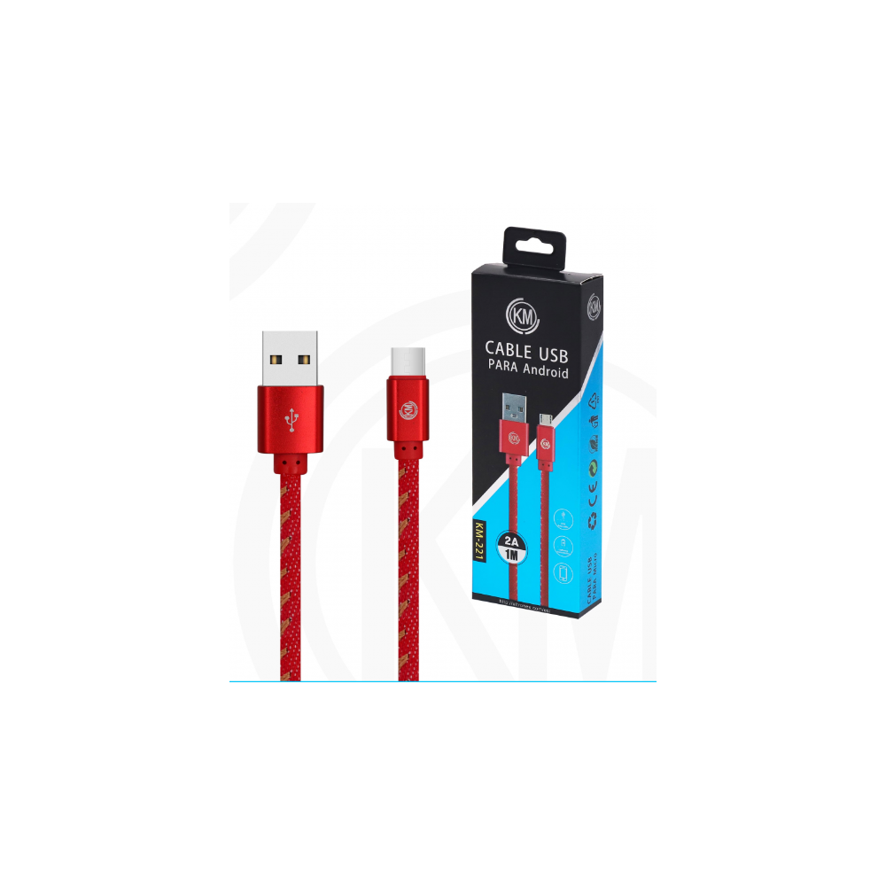 KM-211 CABLE LIGHTNING TRENZADO [ROJO]