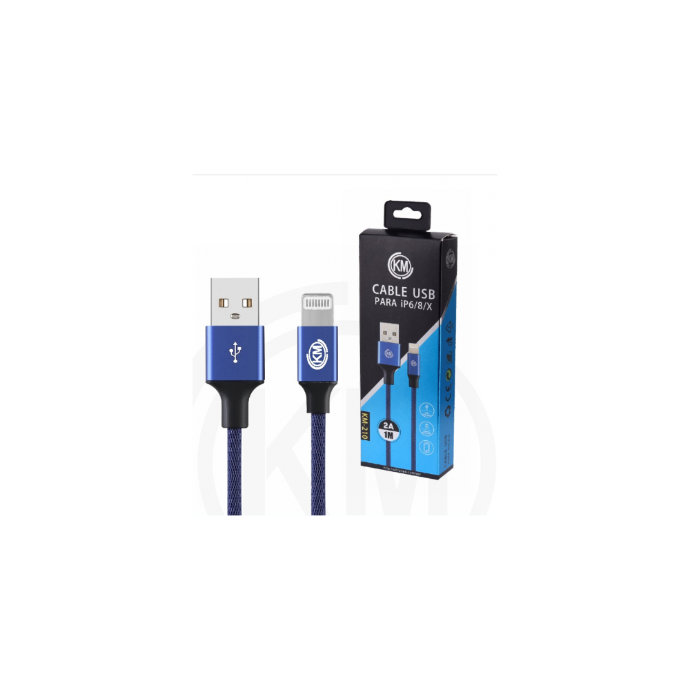 KM-210 CABLE LIGHTNING TRENZADO [AZUL]