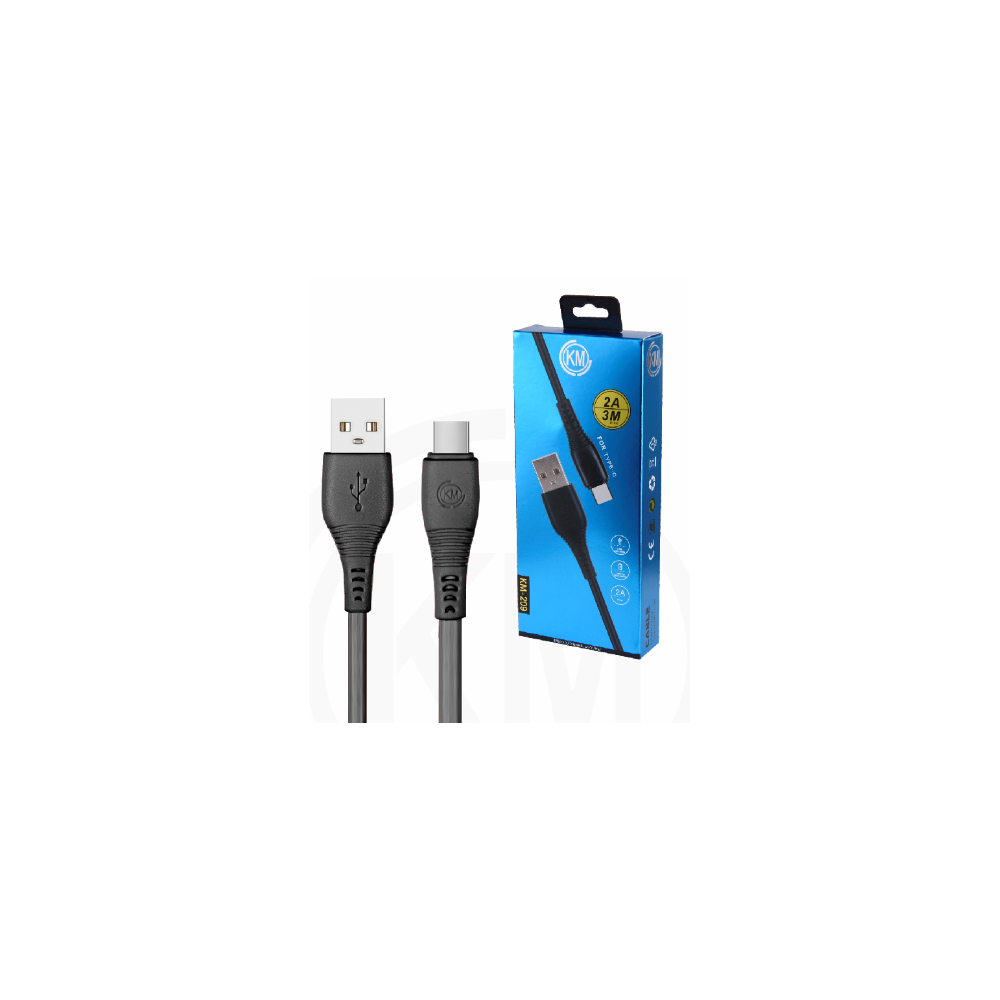 KM-209 CABLE TYPE-C 3M [NEGRO]