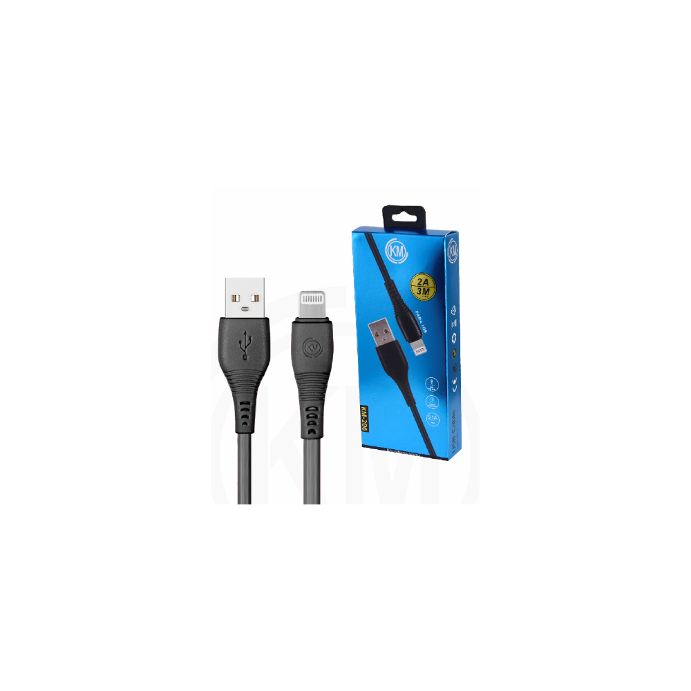 KM-206 CABLE LIGHTNING 3M [NEGRO]