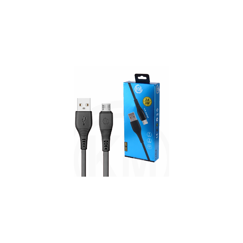 KM-203 CABLE MICRO-USB 3M [NEGRO]