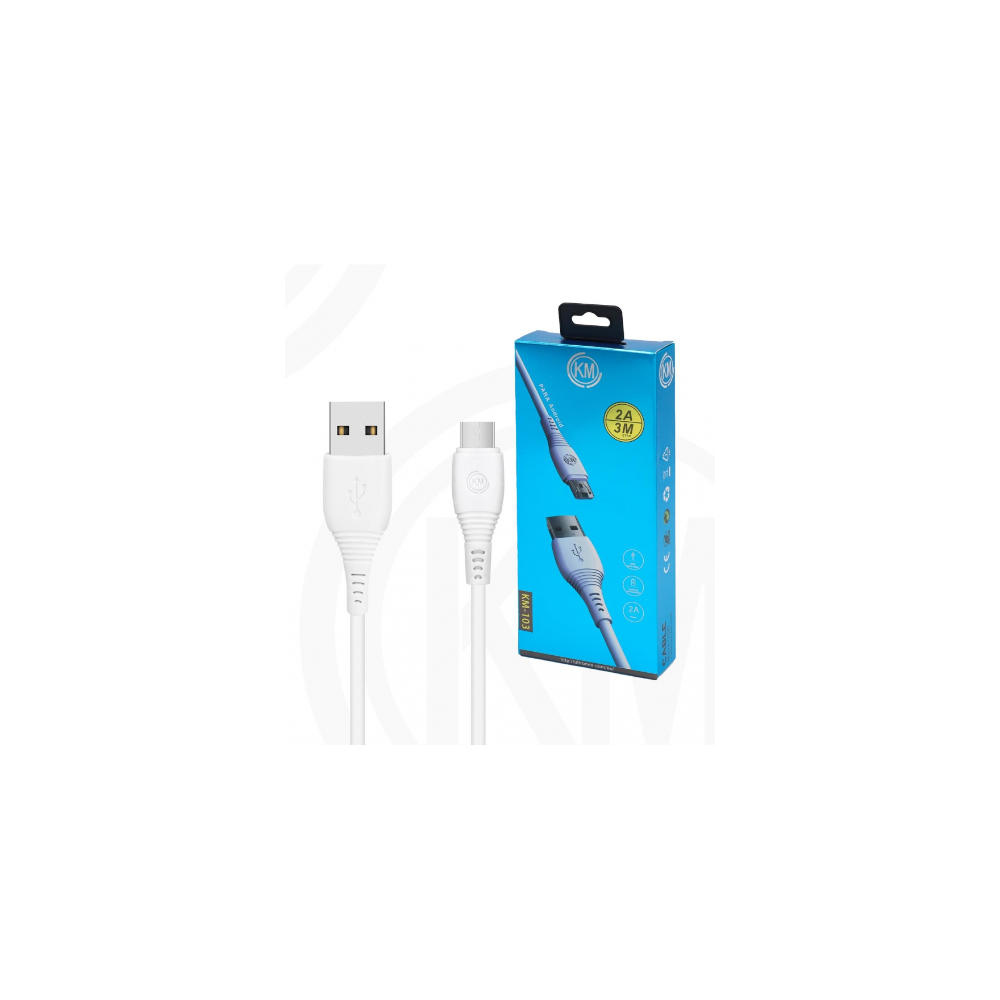 KM-103 CABLE MICRO-USB 3M [BLANCO]
