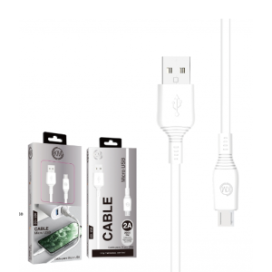 KM-102 CABLE MICRO-USB 2M [BLANCO]