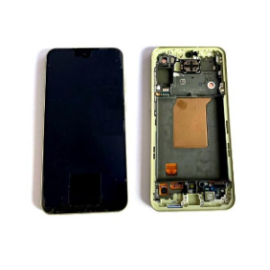 Pantalla para Samsung A556 Con Marco Amarillo (Original Service Pack)