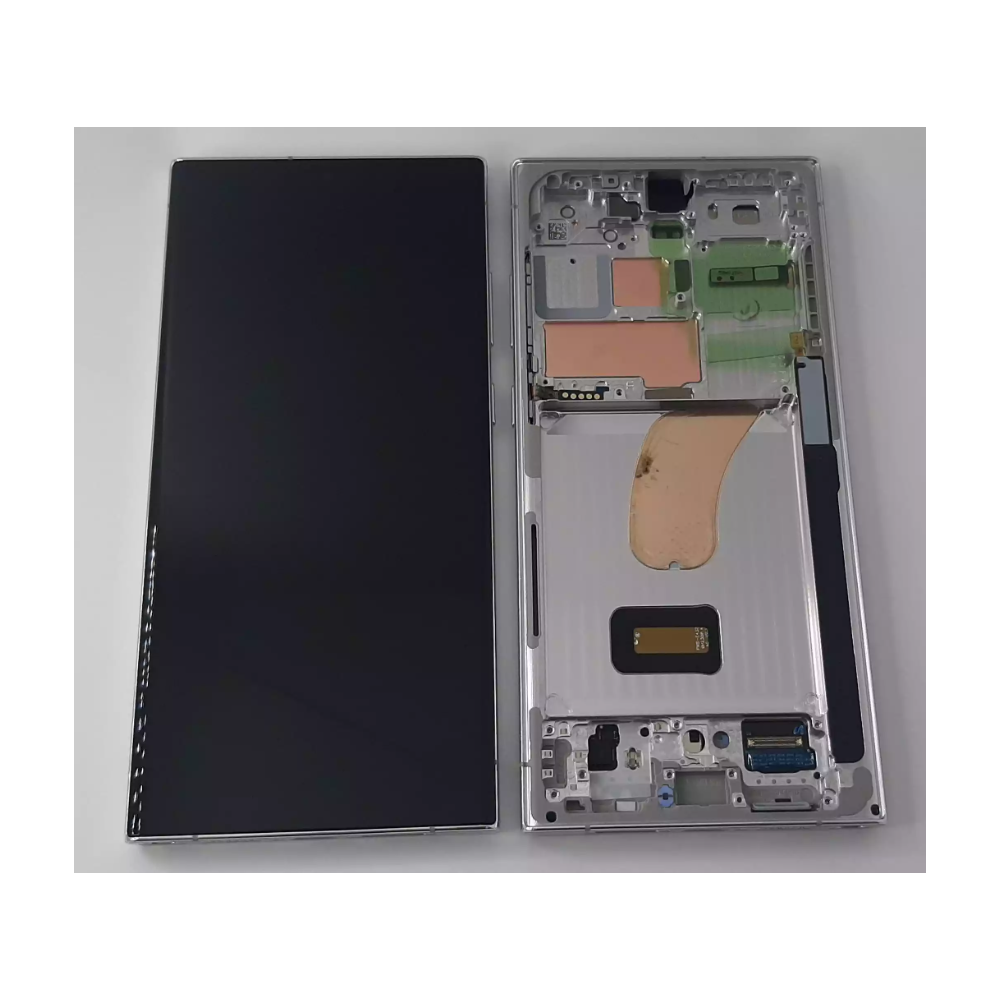 Pantalla Samsung S23 Ultra/S918 Con Marco Plata (Original Service Pack)
