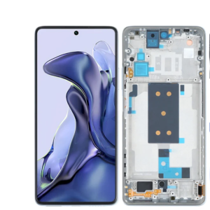 Pantalla para Mi Mi 11T/11T Pro Con Marco Plata (OEM Original)