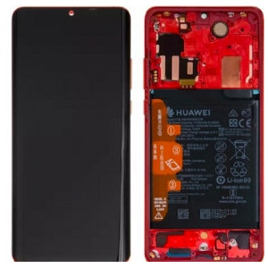 Pantalla para Huawei P30 Pro con marco Amber Sunrise(Rojo) Original Servicepack
