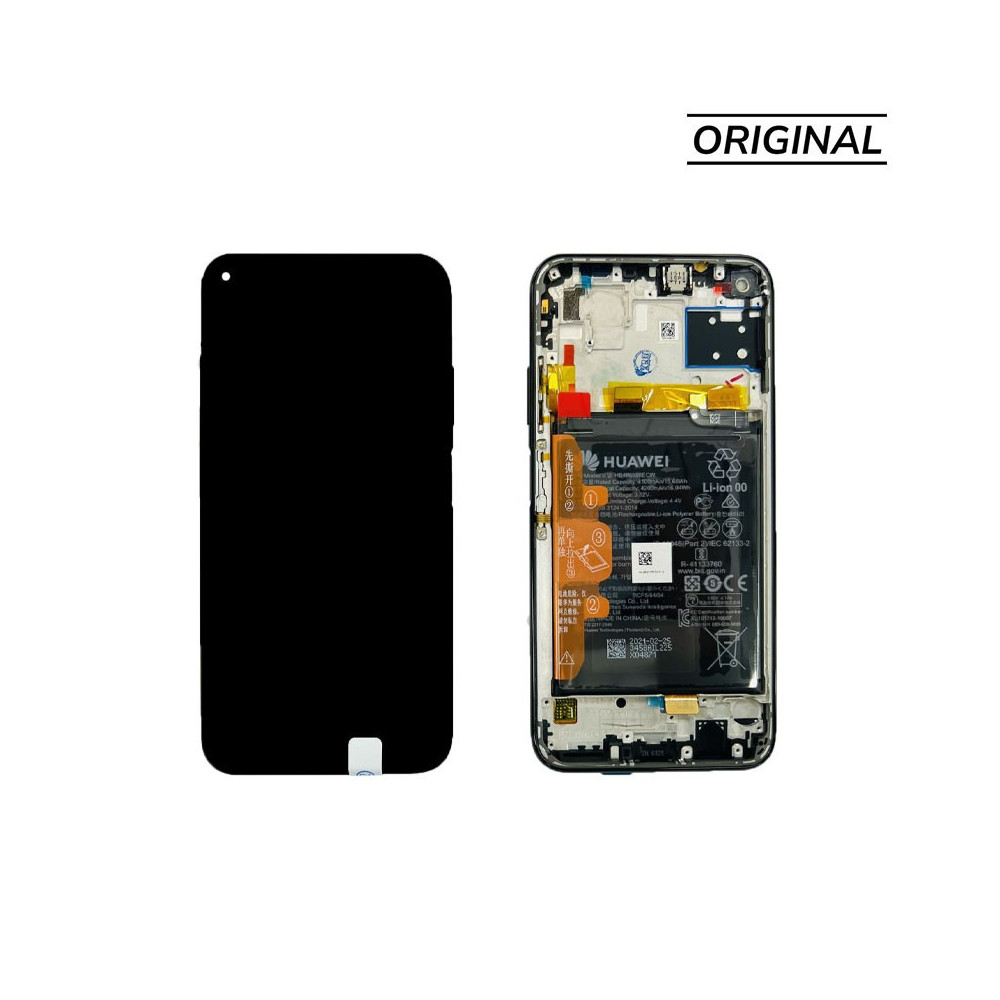 Pantalla completa para Huawei P40 Lite (2020) JNY-L21A Con Marco Negro (Original Service Pack)