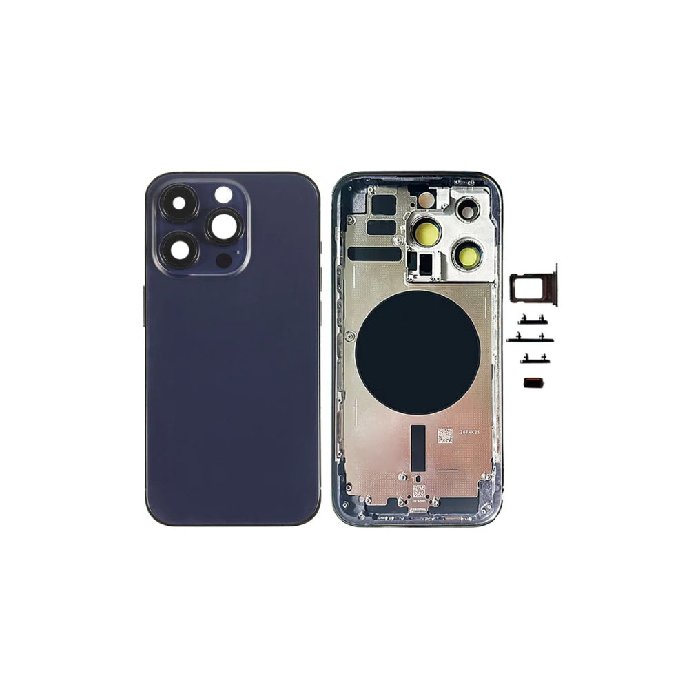 Chasis con Tapa para Iphone 14 Pro con lentes y MagSafe Morado