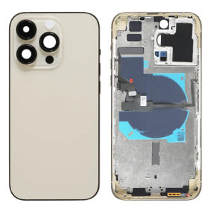 Chasis con Tapa para Iphone 14 Pro con lentes y MagSafe Oro