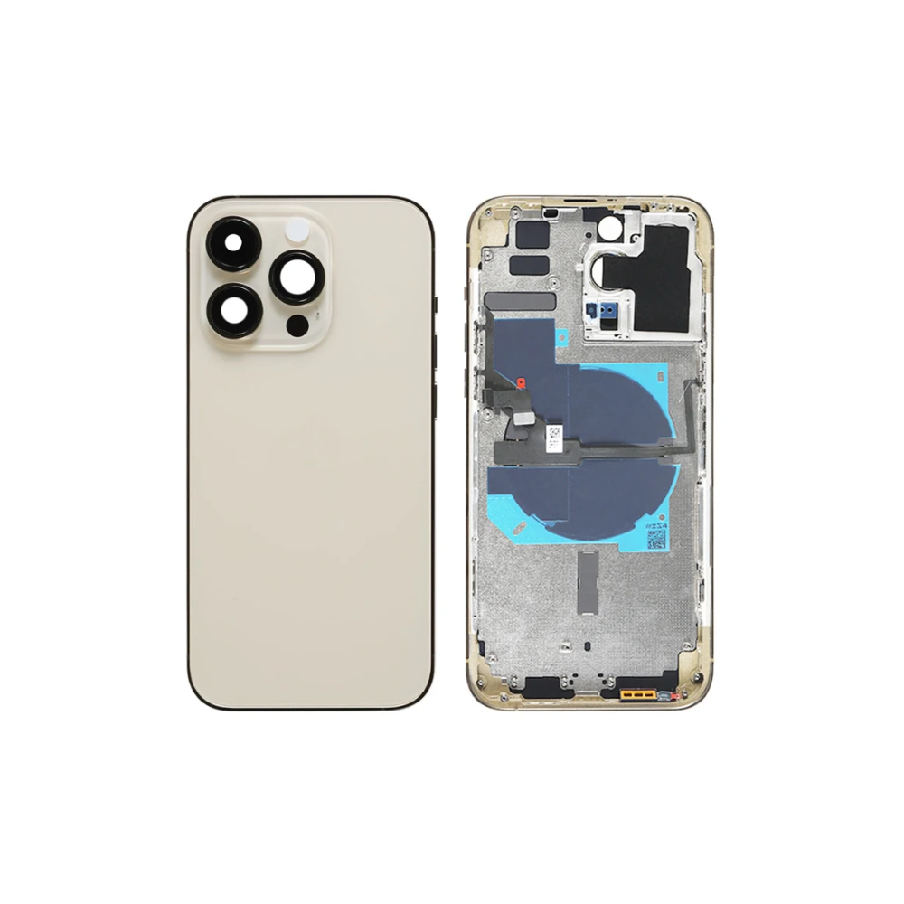 Chasis con Tapa para Iphone 14 Pro con lentes y MagSafe Oro