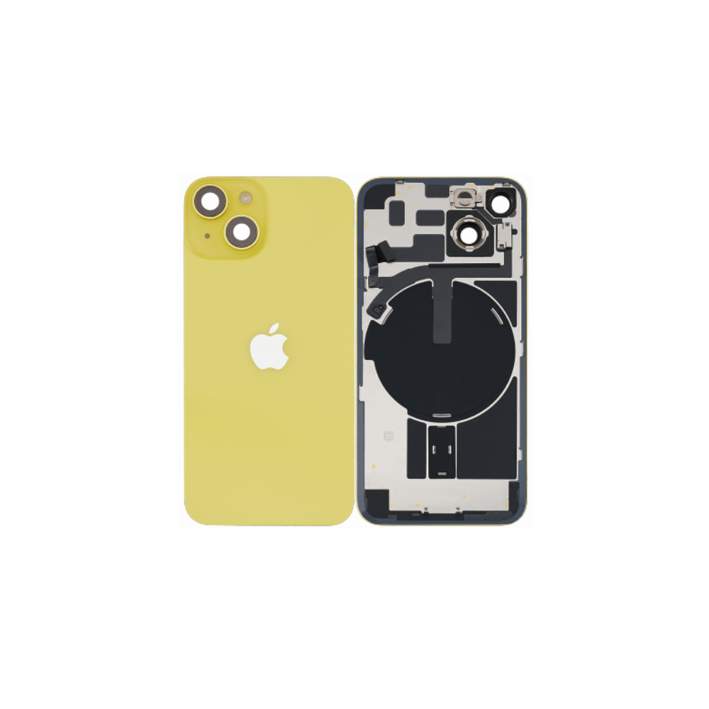 Tapa Trasera Para IPhone 14 - con Lente+MagSafe-Amarillo